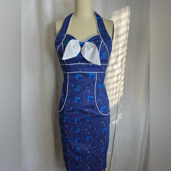 NWT S Voodoo Vixen Marcia 60’s Floral Wiggle Dress - Picture 3 of 5